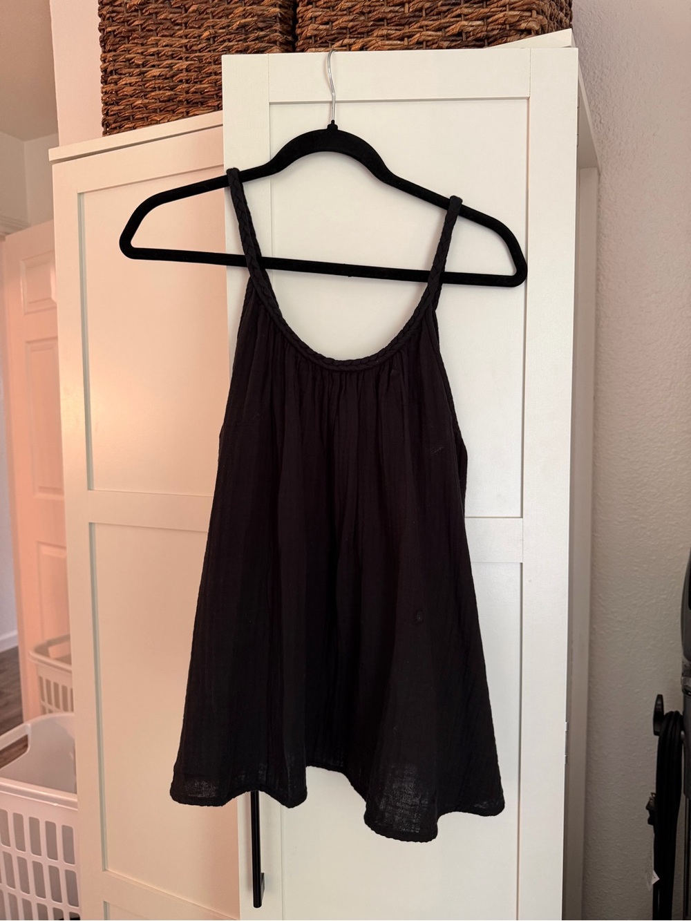Universal Thread Black Braided-Strap Tank Top